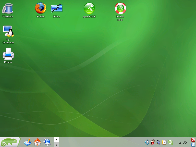 A screen shot the basic desktop