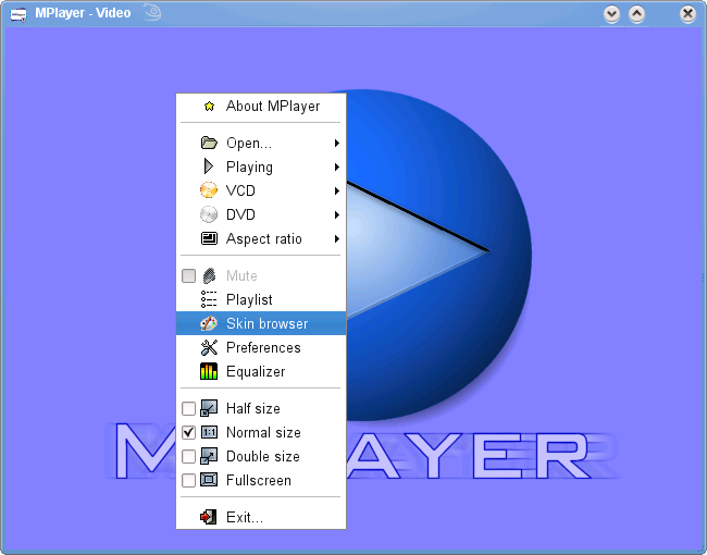 MPlayer menu screen shot
