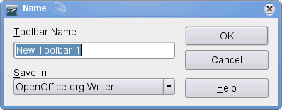 Popup providing a new toolbar in Writer screen shot